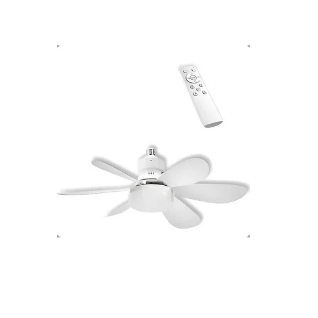 Ventilador Teto Bocal E27 Com Luz 60w 3 Tipos de Luz Controle Remoto Ventilador Com 5 Par ...