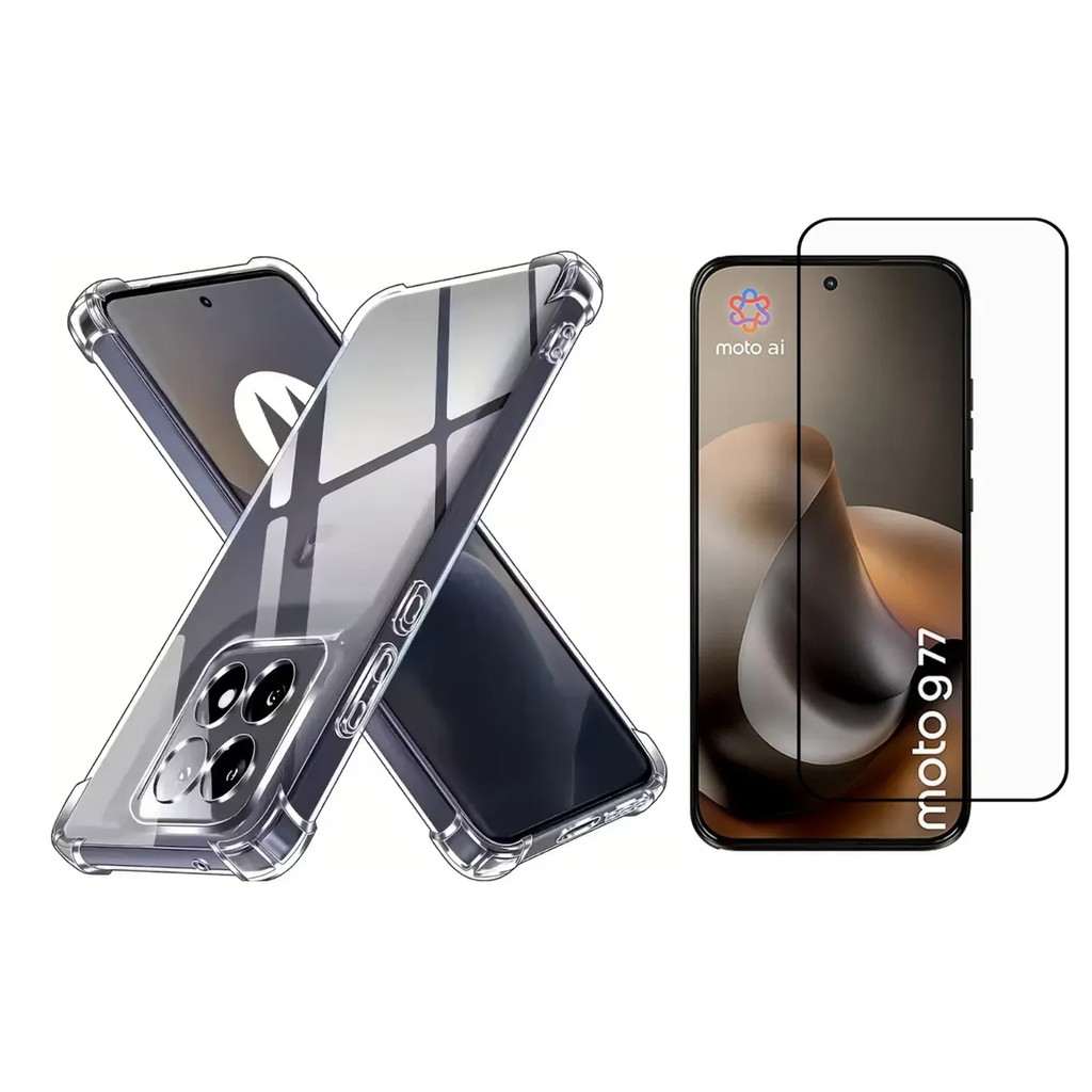 Capa Capinha Anti Impacto + Pelicula 3d Para Motorola G77