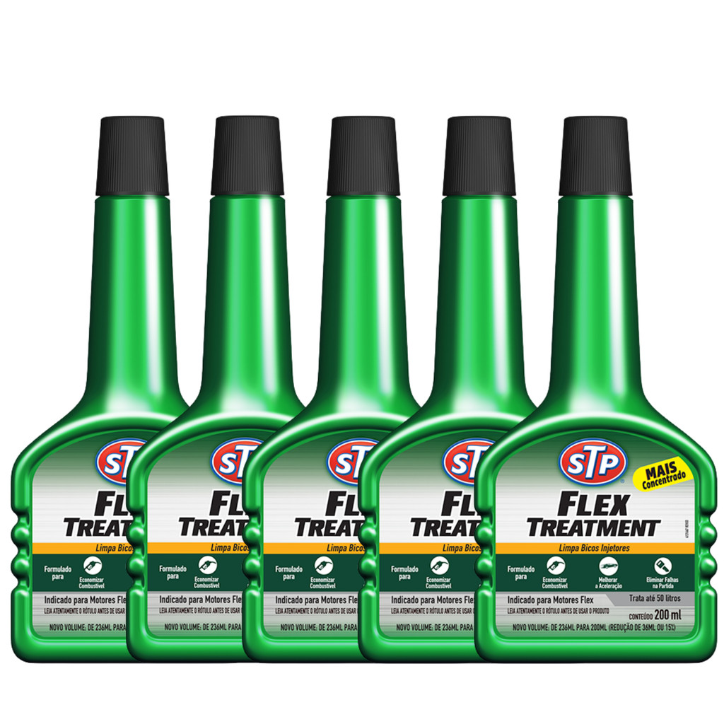 Kit 5 Aditivo Stp Flex Treatment  Combustível Alcool E Gasolina