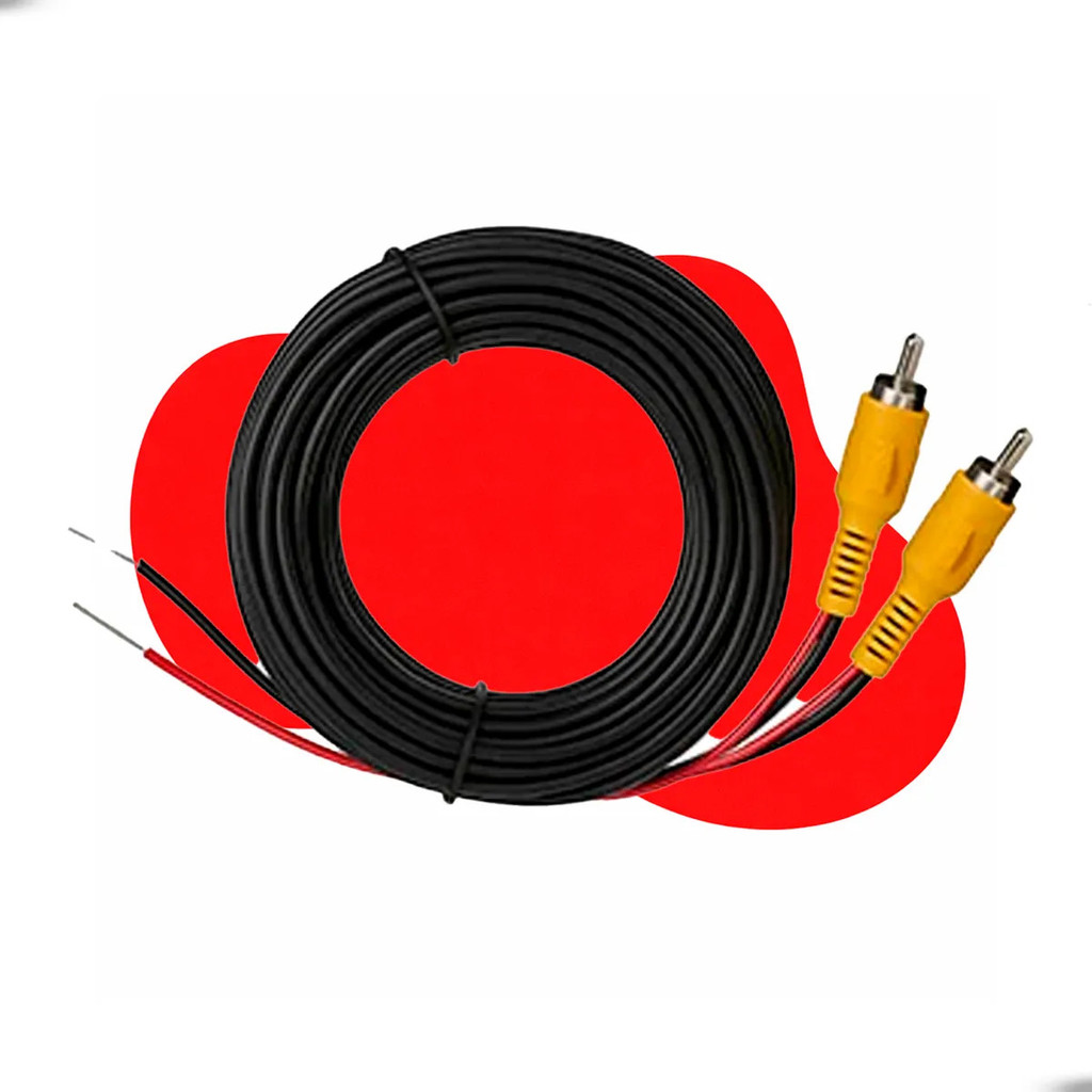Cabo RCA 20 Metros para Câmera de Ré com Fio Auxiliar 12V Instalação Fácil Automotiva em Oferta na Shopee