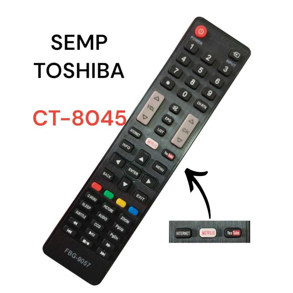 Controle Remoto Compatível TV Smart Semp Toshiba Ct8045 FBG9057 LE7263