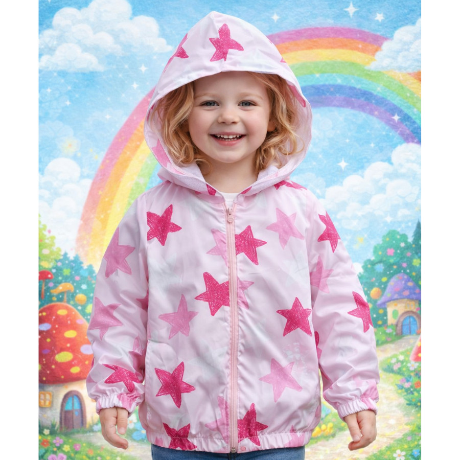 Jaqueta Infantil Corta Vento Menina Microfibra Hidrorepelent