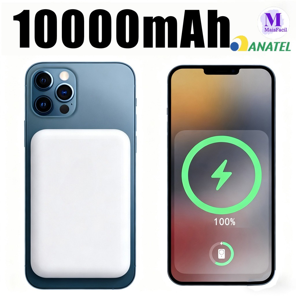 Carretel De Indução Portátil iPhone Magsafe Apple Carga De Farol Sem Fio 3000mah
