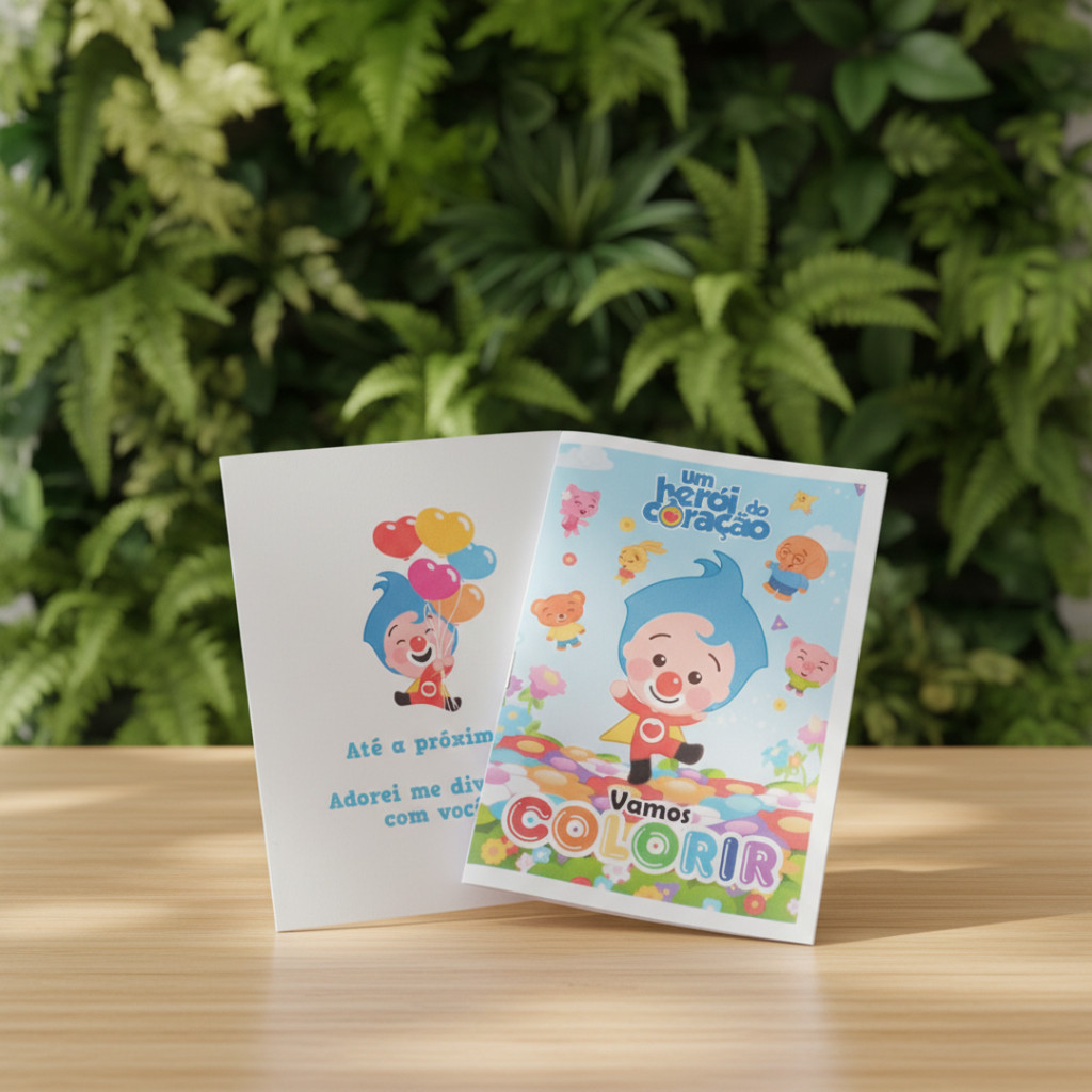 MINI Livro de colorir 15x10cm Tema personalizado HERÓI DO CORAÇÃO - Lembrancinha Festa  Aniversário