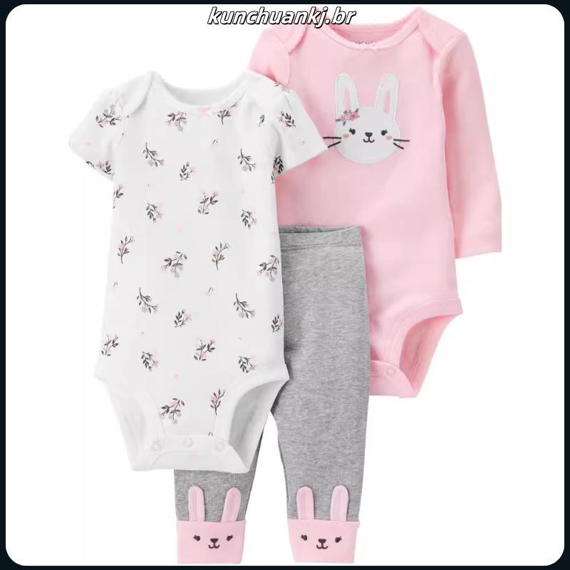 Lucky baby/kit body e calça bebê/ kit body bebê menina carters/conjunto body e calça bebê menina