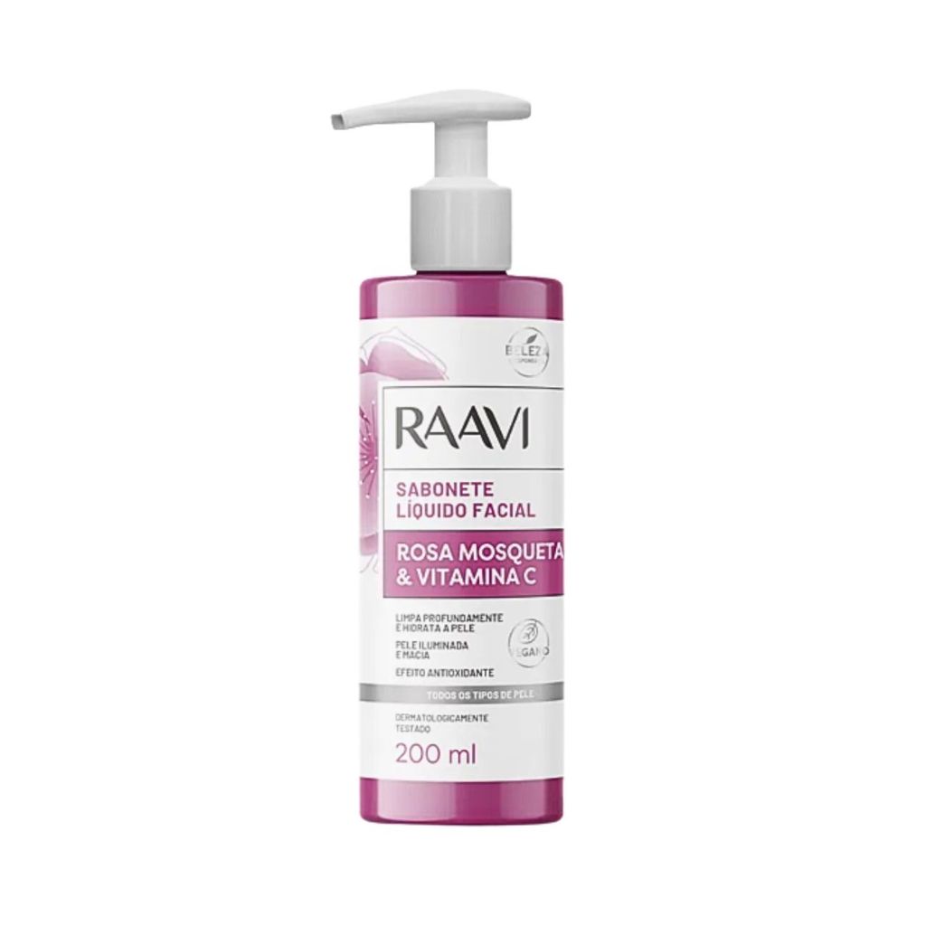 Sabonete Raavi Facial Rosa Mosqueta e Vitamina C 200ml
