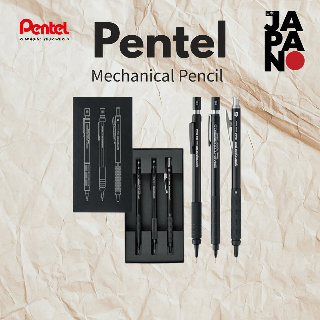Conjunto De Desenho De Lápis Mecânico Pentel 60o Aniversário Limitado 0.5 Mm PGANAST , Graph Gear 500 PG515-ANA , 1000 4Pro P