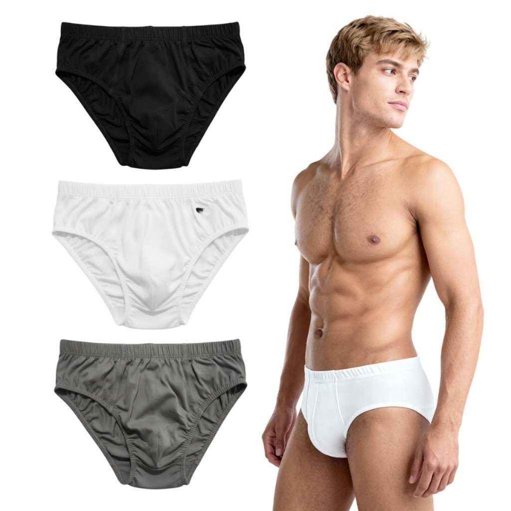 Kit 10 Cuecas Slip Masculinas Tradicional Cotton Algodão Lisa Conforto Diário para Uso Diário Extra