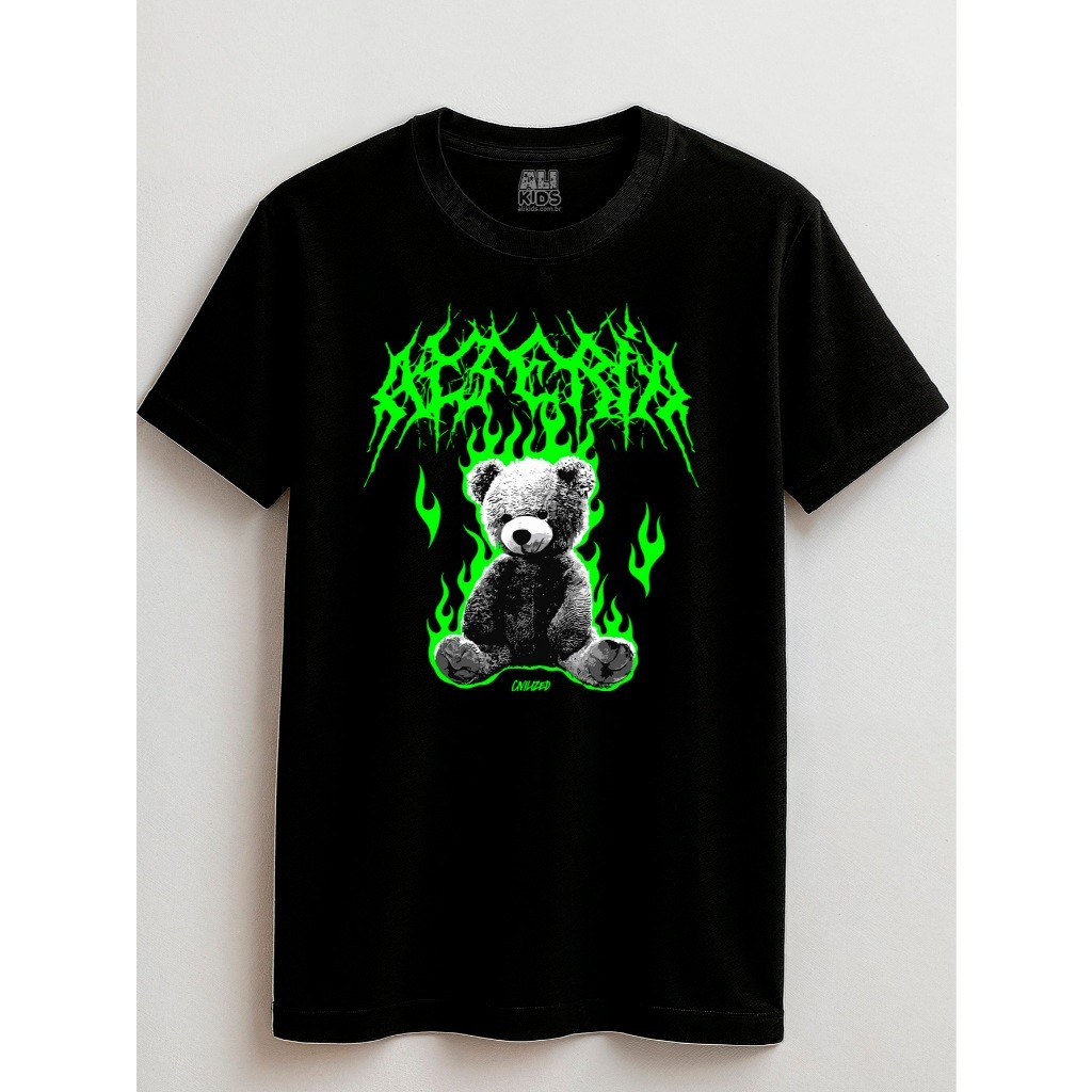Camiseta Urso Civilized Urban Juvenil e Infantil 2 ao 16 anos Streetwear
