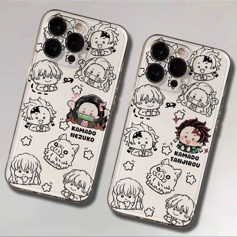Capa Para iPhone 13 12 11 16 15 14 17 plus air pro max 7 8 x xr xs Demon Slayer transparente Anti-Impacto em Oferta na Shopee