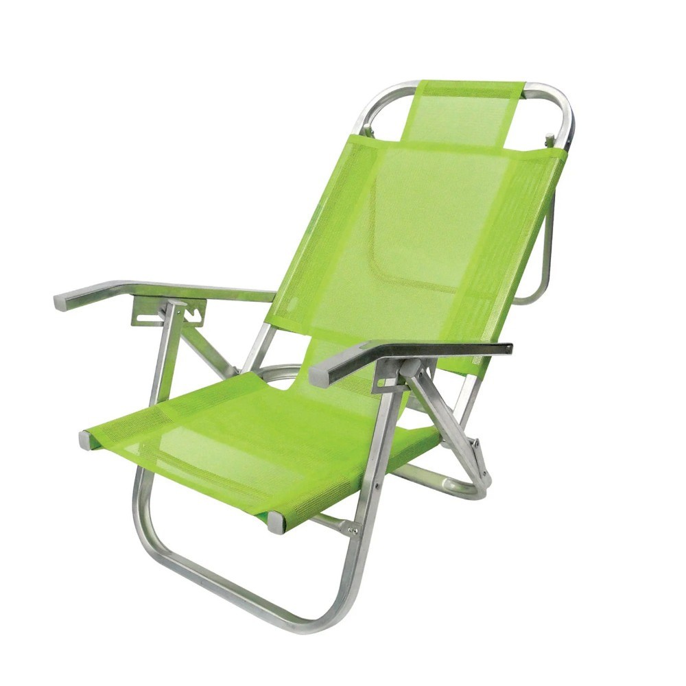 Cadeira de praia dobrável em 5 posições verde - Copacabana - Botafogo em Oferta na Shopee