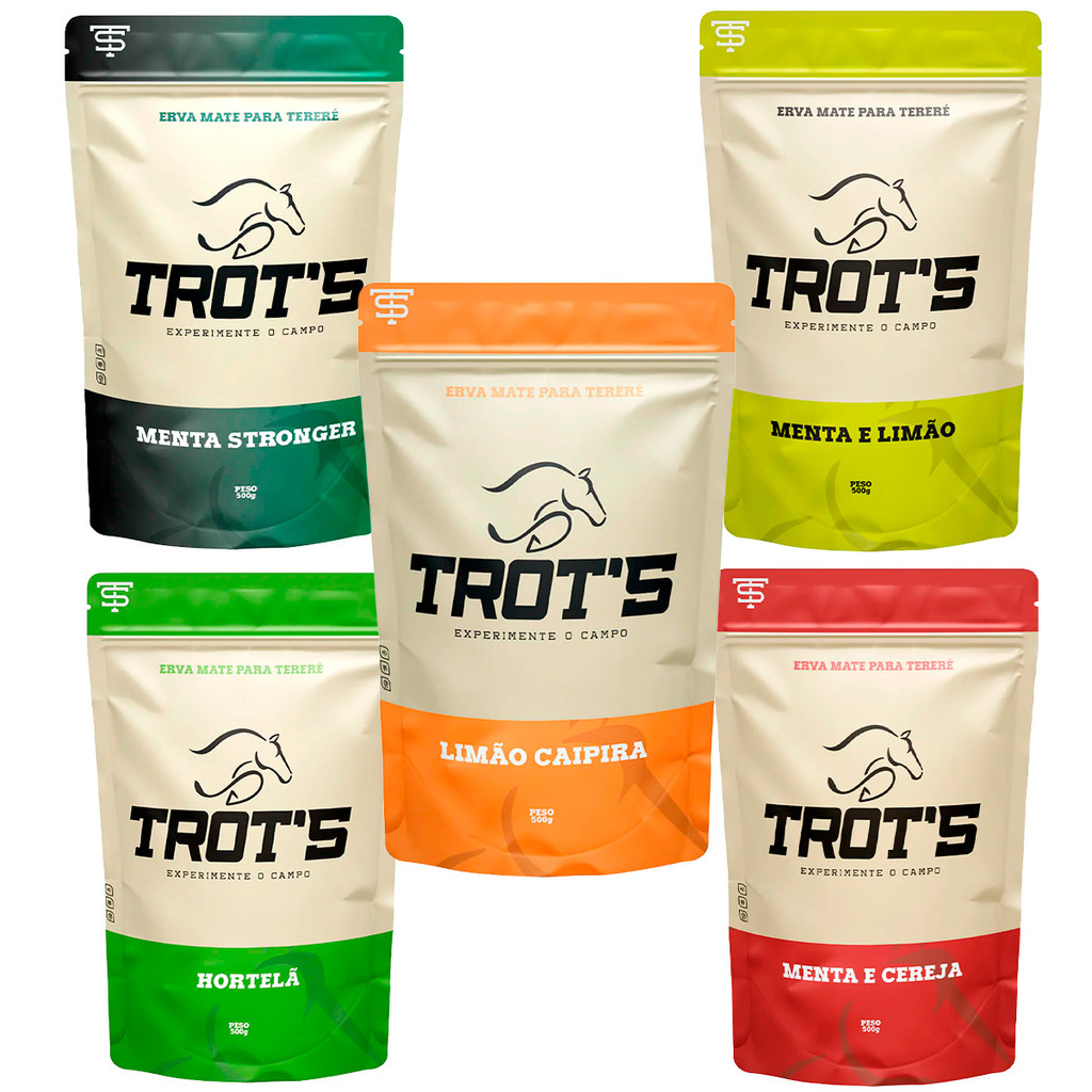 Kit com 5 Ervas Mate Tereré TROT'S 500ML - ESCOLHA SABORES em Oferta na Shopee