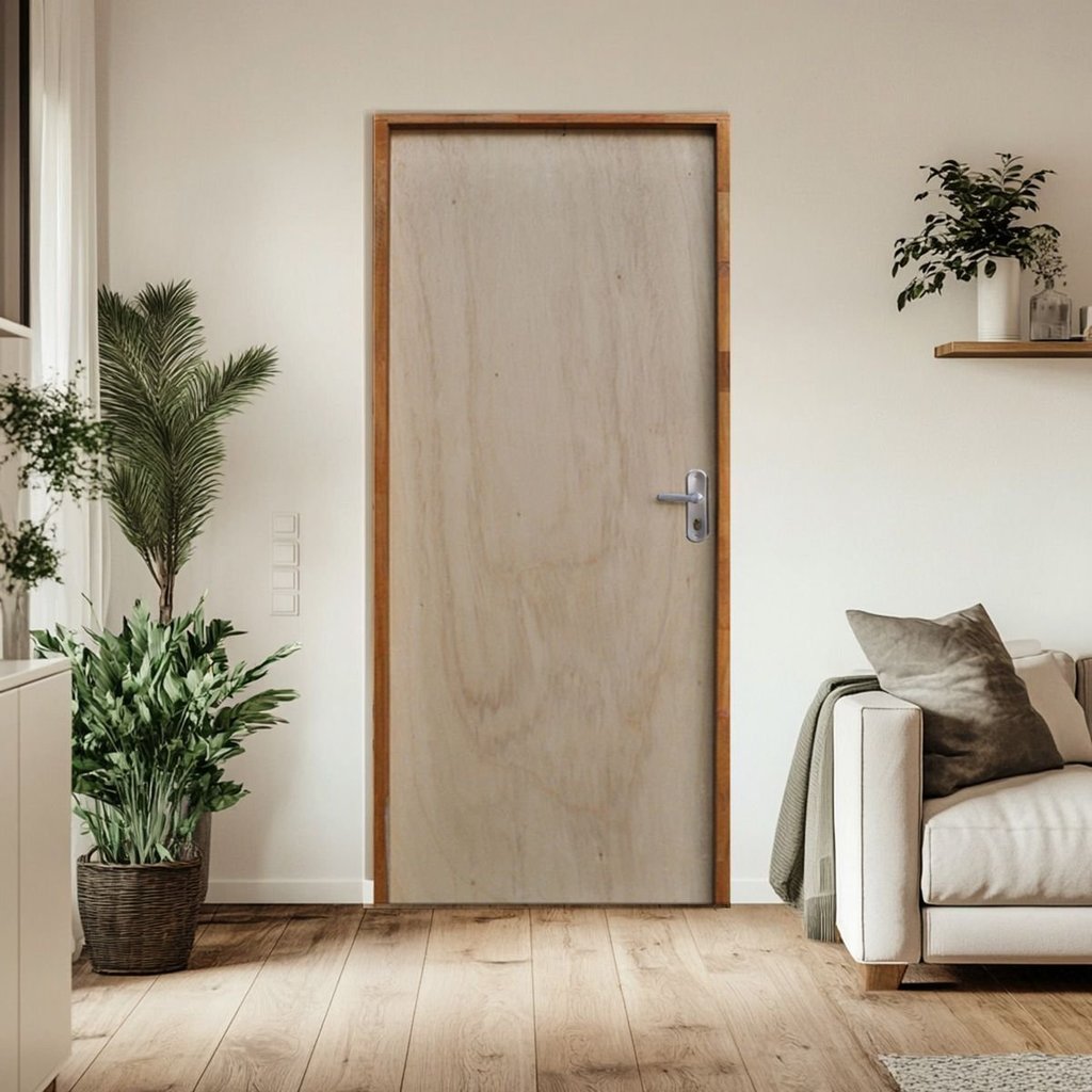 Porta Lisa Mescla 210x80 Batente 09 CM Fechadura Comum Interna Rodam Abertura Direita em Oferta na Shopee
