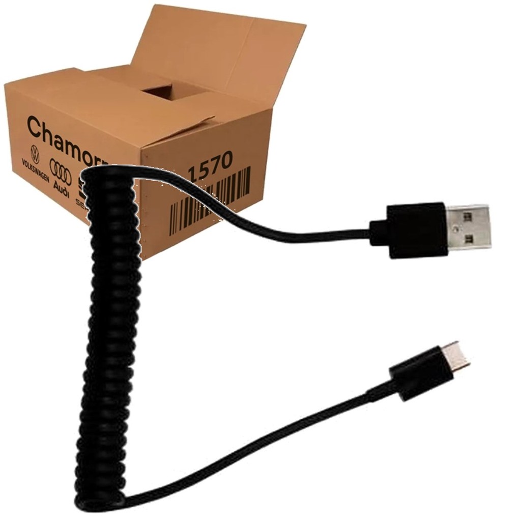 Cabo USB Espiral TYPE-C Original Volkswagen V04011007B