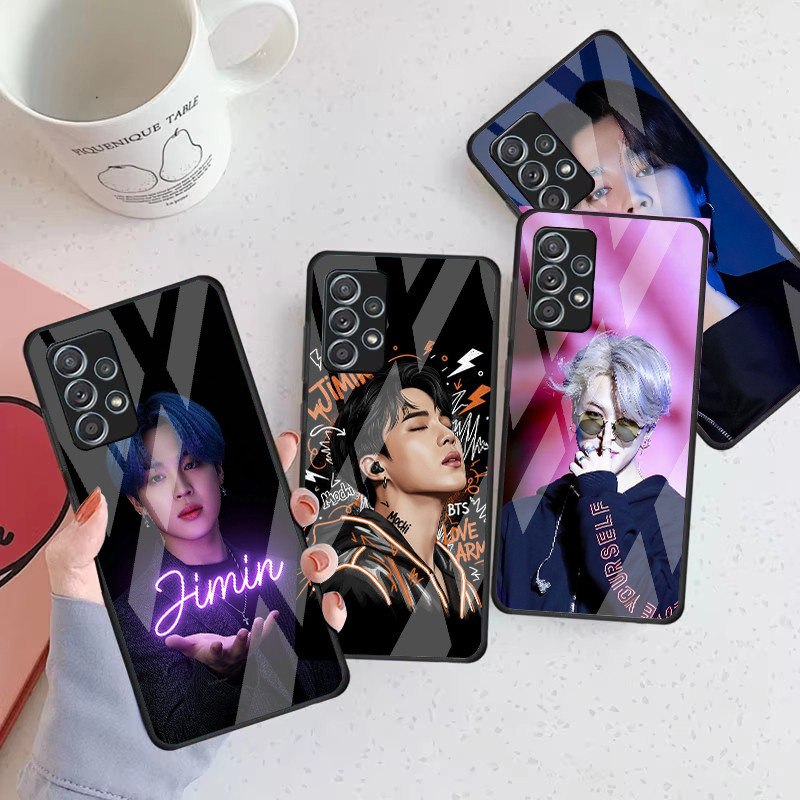 park jimin 06 Caso De Telefone Vidro Para Samsung Galaxy A16 A15 A25 A35 A55 A53 A54 A34 A14 A32 A52 4G 5G Capa A56 A54
