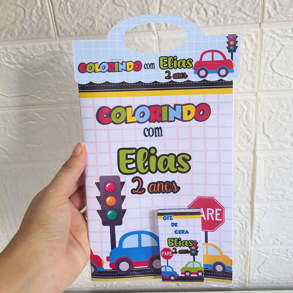 Revistinha Livro de Colorir - CARRINHOS - Lembrancinha de aniversario KIT PINTURA Livrinho VEICULOS TRANSITO