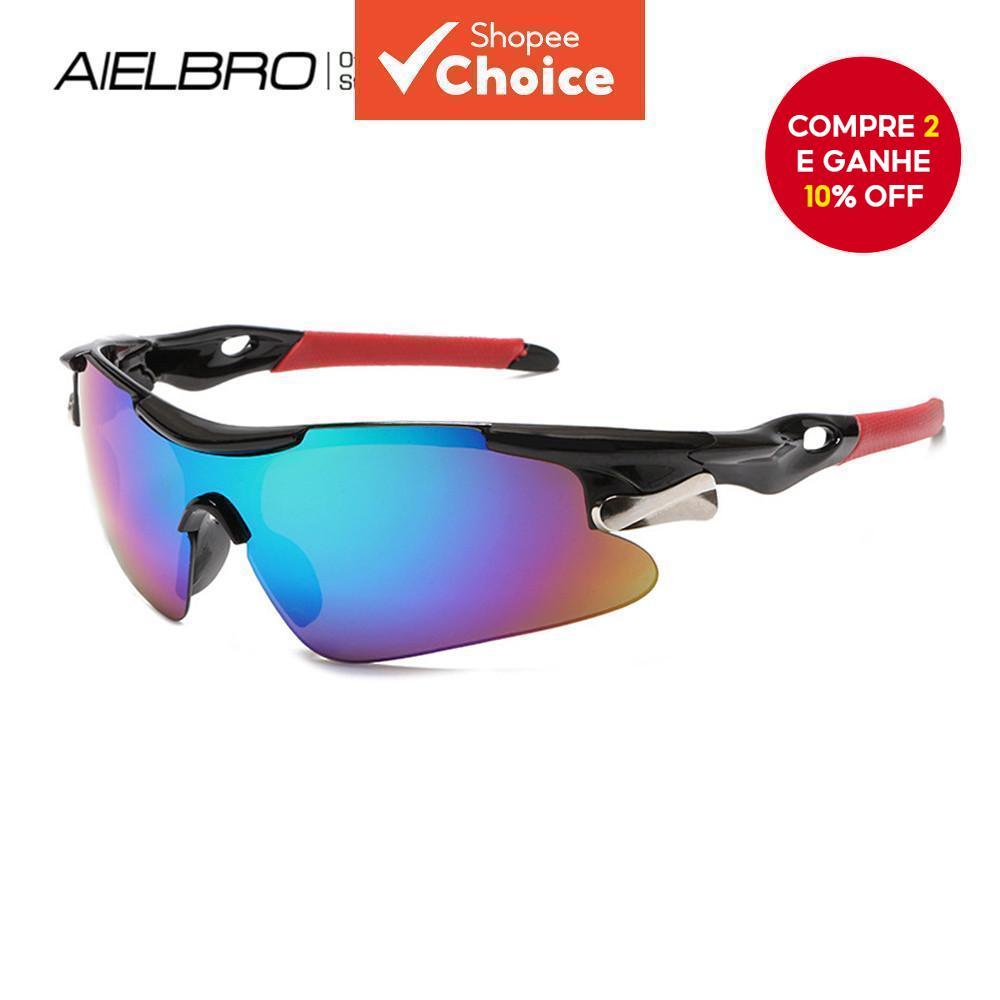 Óculos De Sol AIELBRO UV400 Para Ciclismo Eyewear Outdoor Sports MTB À Prova De Vento
