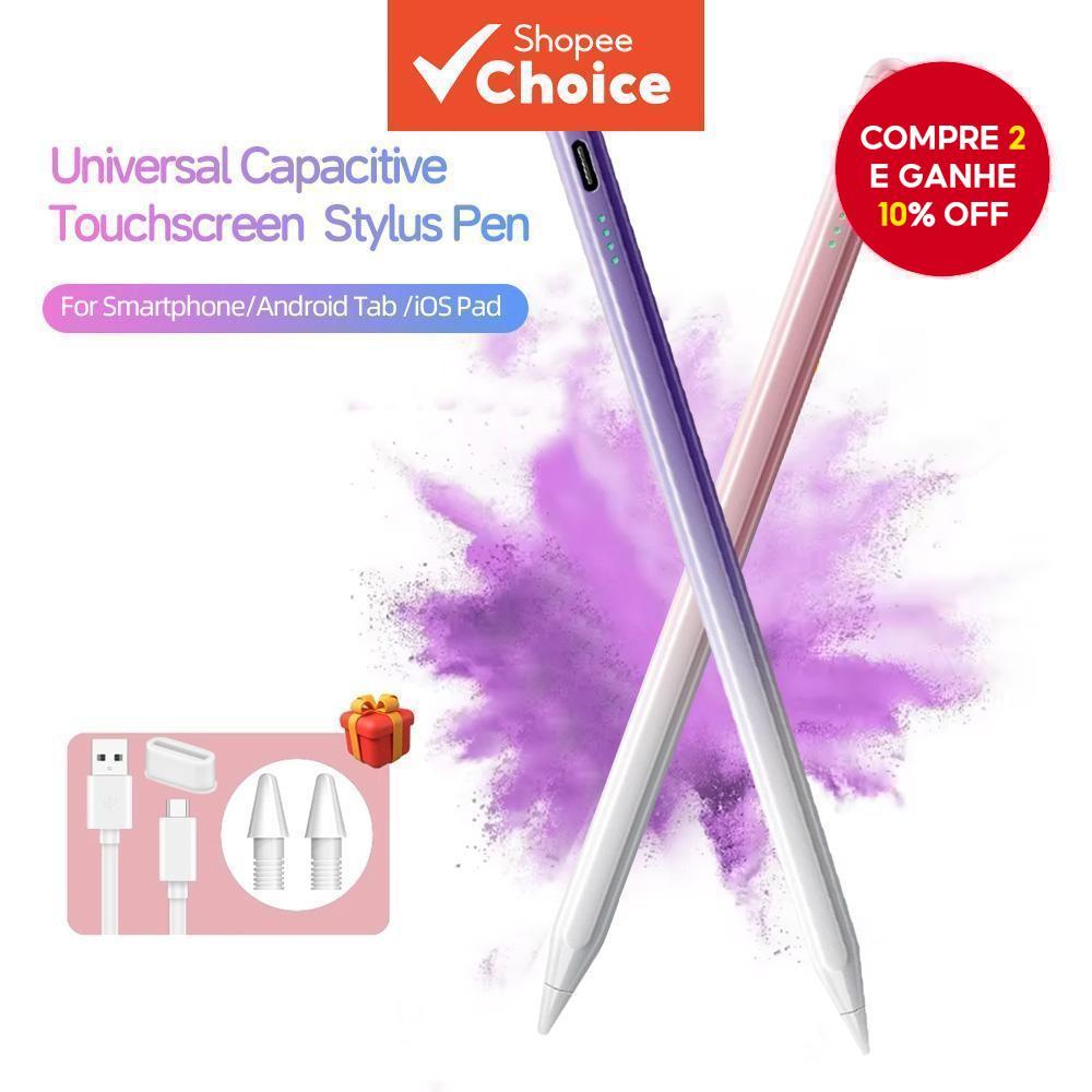 Caneta Stylus Touchscreen Capacitiva Universal em Gradiente Roxo Rosa Colorido, Toque Suave para Smartphone e Tablet