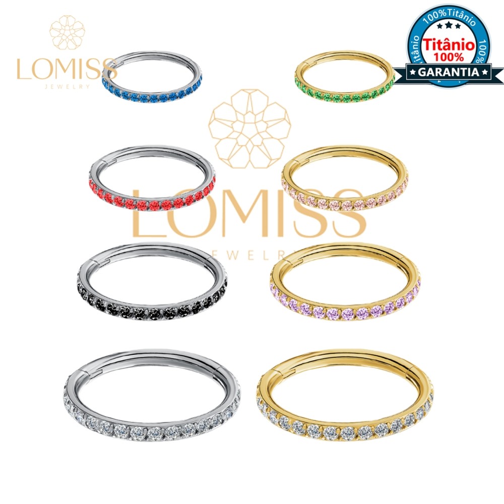 Piercing Nariz Orelha 12 Cores Titânio Zircônia Piercing Argola Septo Conch Boca Argola Titanium Earring Telinga Nostril em Oferta na Shopee