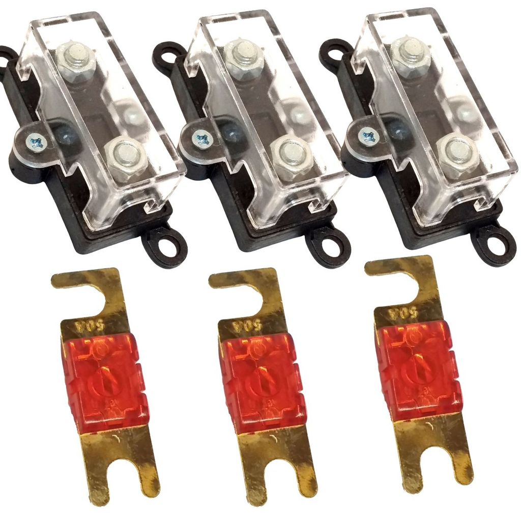3 PORTA FUSÍVEL MIDI PEQUENO E 3 FUSÍVEIS MINI FACA 50 AMPERES