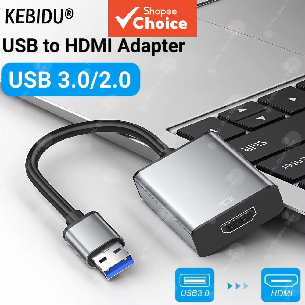 NOVO Conversor USB 3.0 para HDMI Compatível 1080P, Adaptador Gráfico Multi Exibição para PC, Laptop, Projetor, Placa de