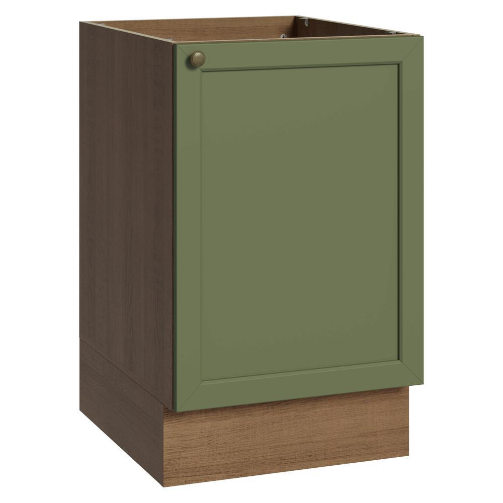 Balcão de Cozinha 50cm 1 Porta (Sem Tampo) Rustic/Verde Vik Madesa