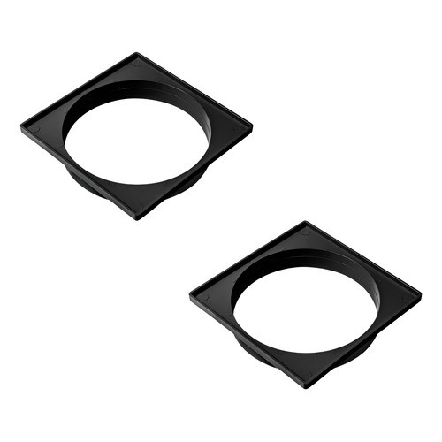 2 Porta Ralo Grelha Quadrado Abs 10x10 Preto Fosco
