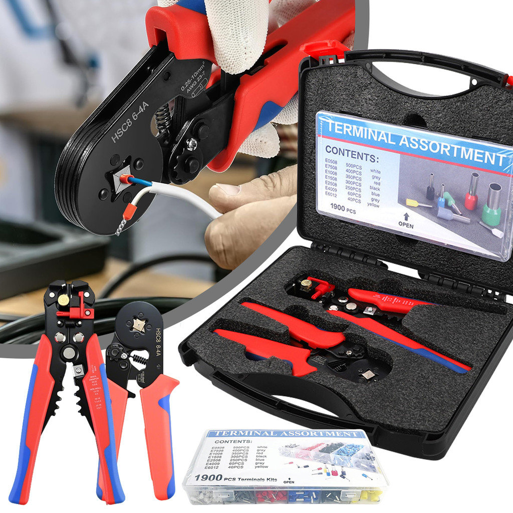 Novo alicate de decapagem de fios profissional com caixa de ferramentas e alicate de crimpagem de terminais 1900. em Oferta na Shopee