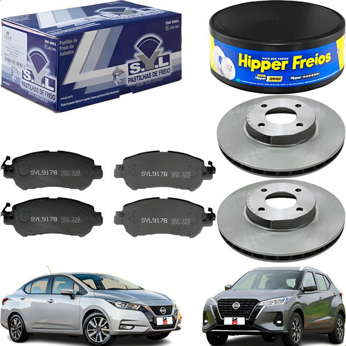 Kit Disco + Pastilha De Freio Dianteiro Syl Nissan 1.6 2018