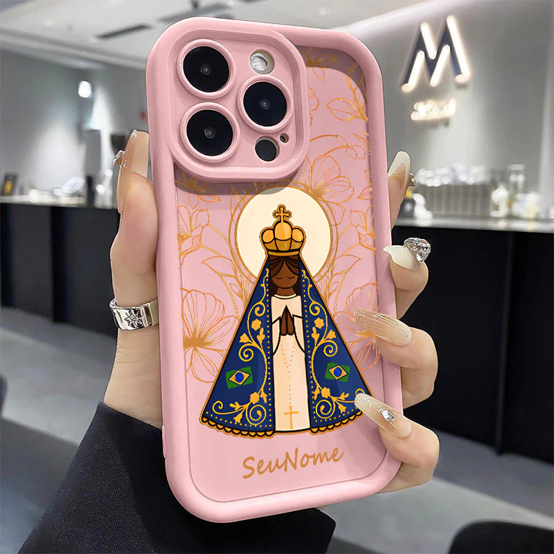 Capinha Capa de Silicone Nossa Senhora Aparecid Anti queda para Redmi A2 A3 10C 12C 13C 14C Note 10 11 12 13 em Oferta na Shopee