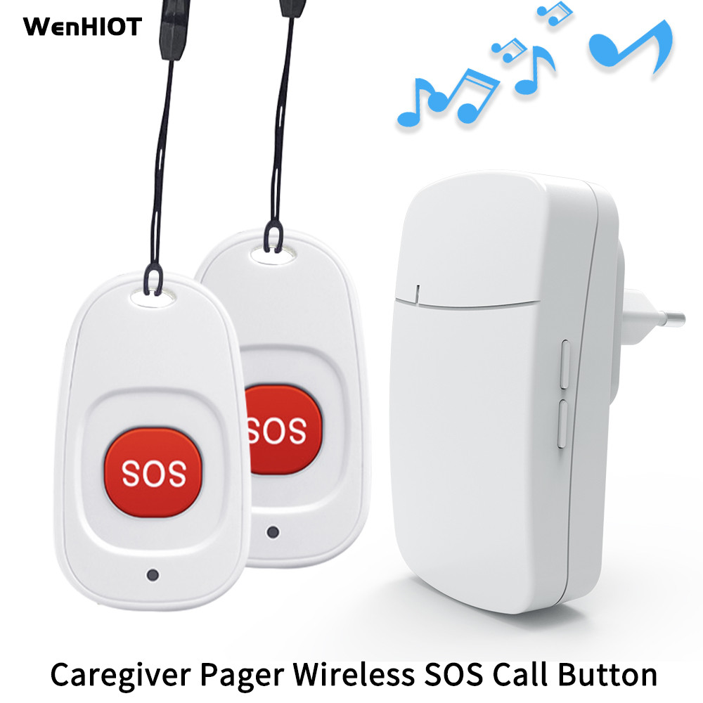 Sem Fio SOS Cuidador Pager Idosos Emergência Botão Casa Remoto Ajuda Campainha De Paciente Chamada