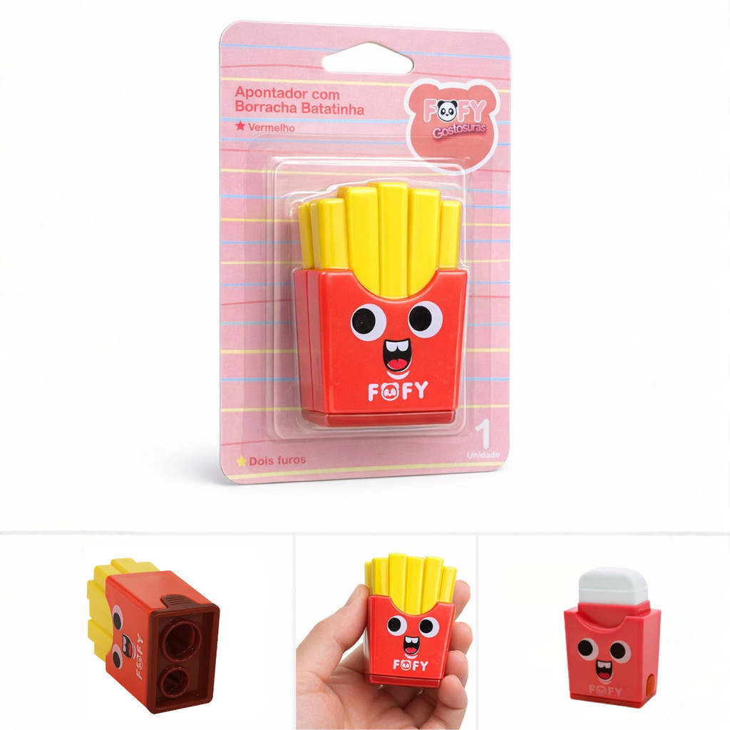 Apontador com borracha Batatinha Frita Fast Food Fofy Papelaria Fofa em Oferta na Shopee