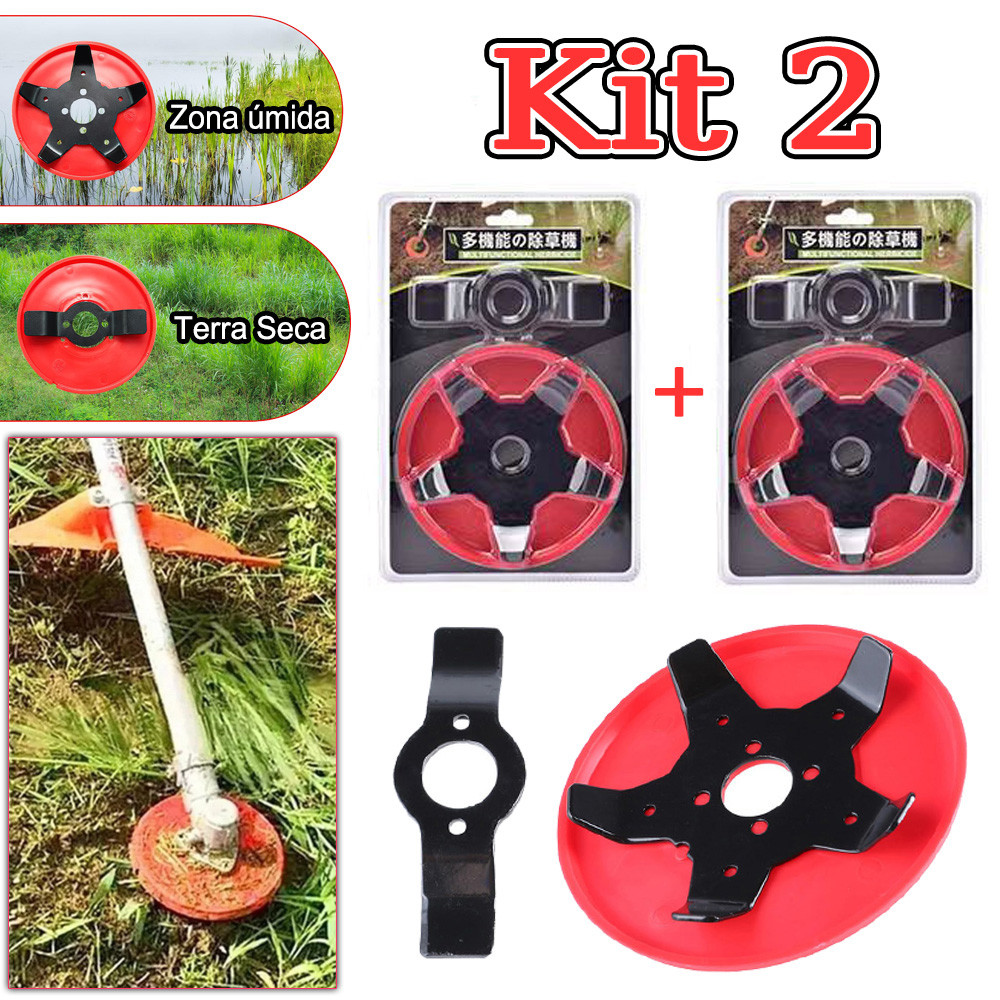 Kit 2 Placa De Capinação Disco Enxada Para Roçadeira - Disco Limpa Tudo Função Enxada