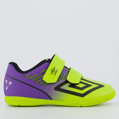 Chuteira Umbro Velocita Futsal Infantil Verde e Preta