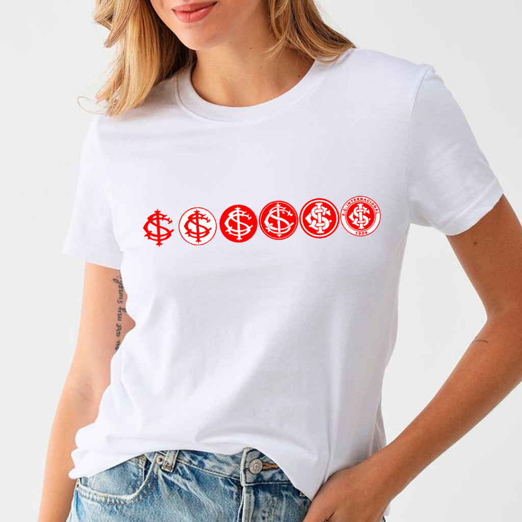 Camisa Internacional Escudos  Edição especial Camiseta 1909 INTER lançamento Unissex 100% Algodão Colorado.