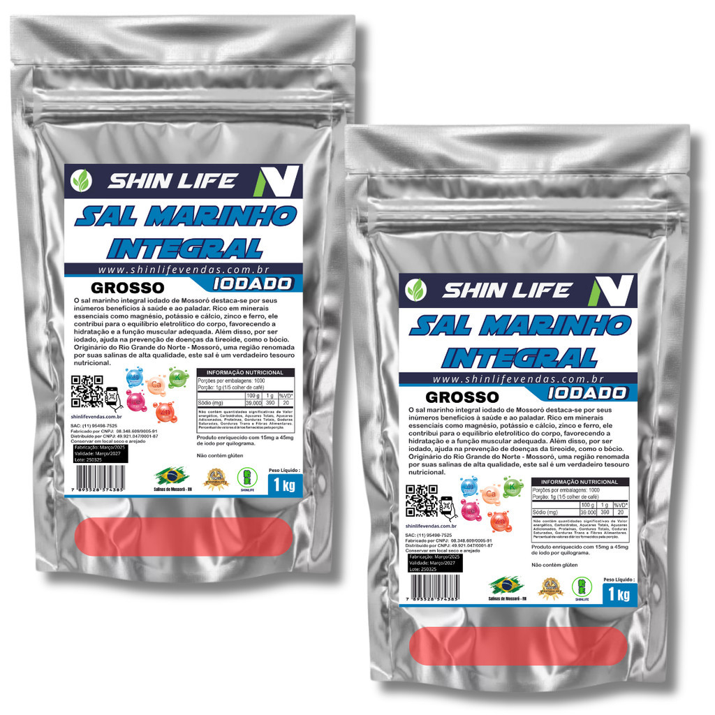 Sal Marinho Grosso 2kg Iodado Churrasco Salinas De Mossoro em Oferta na Shopee