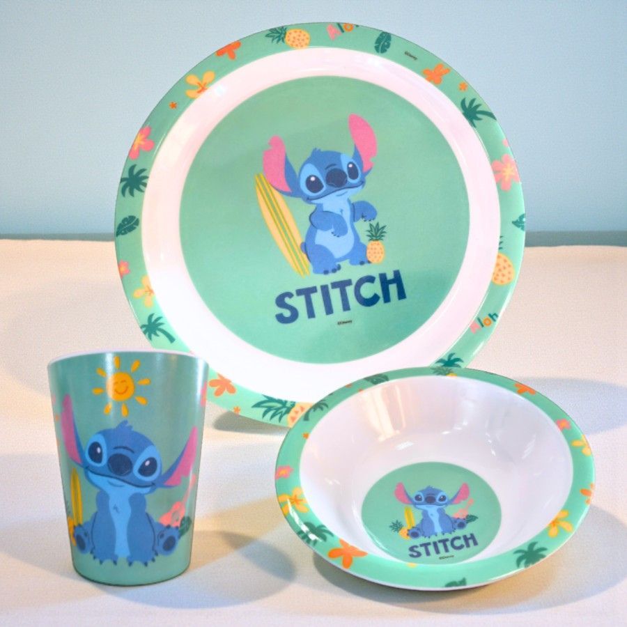Kit Alimentação Stitch - Prato, Bowl e Caneca - Disney Original - 1 unidade - Rizzo