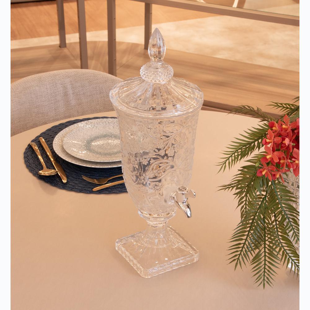 Suqueira com Pé e Tampa Wolff Daisy 2L Cristal