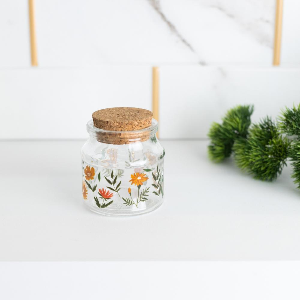 Porta Mantimento Lyor Flora  de Vidro com Rolha 140ml em Oferta na Shopee