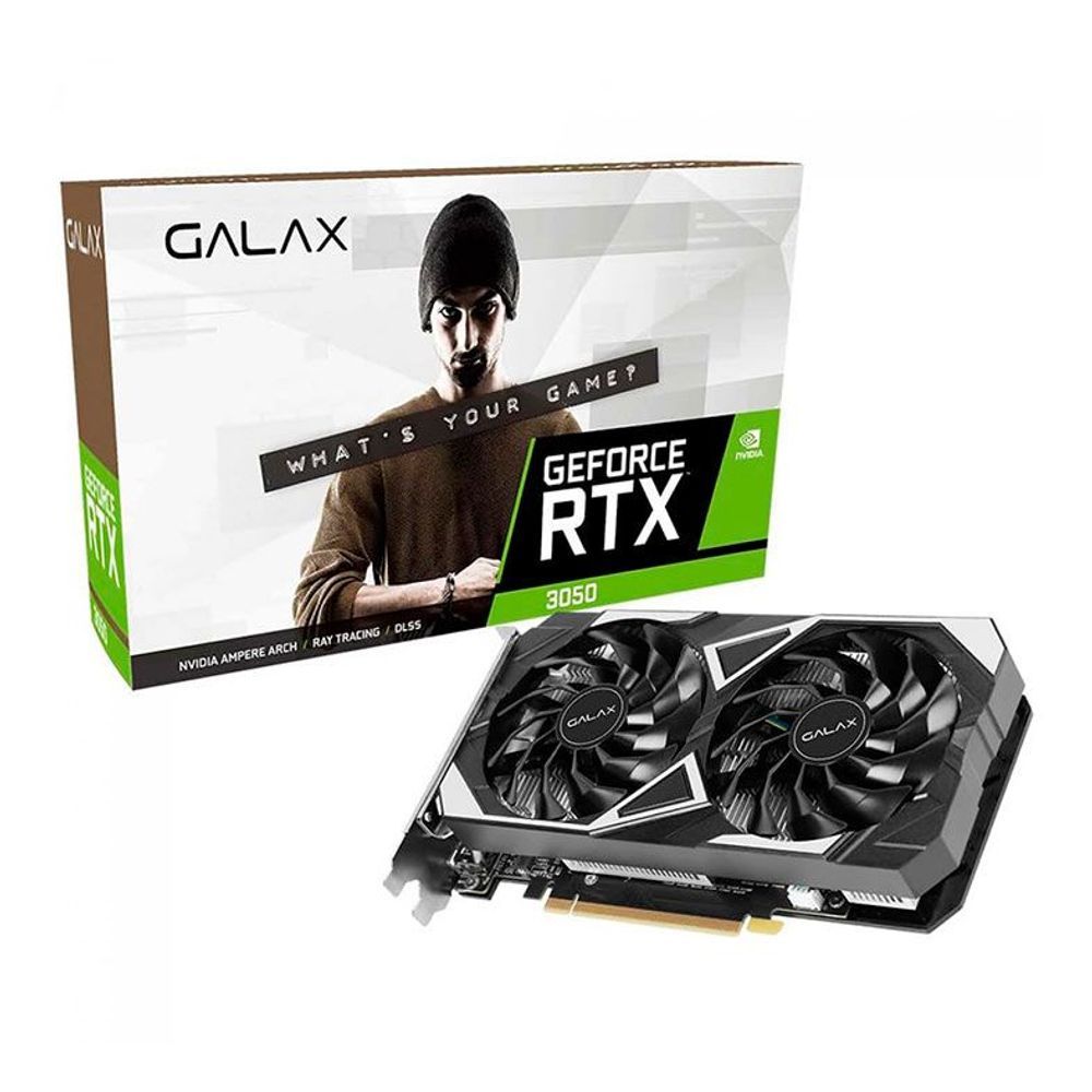 Placa de Video NVIDIA Geforce Galax  RTX 3050 EX 2X 6GB - 96 Bits - Dv/hdmi/dp - 35NRLDHP9OID