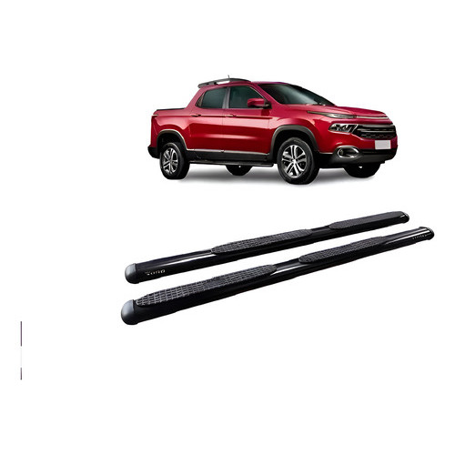 Estribo Oval Oblongo Preto Fiat Toro 2016 A 2020 Preto