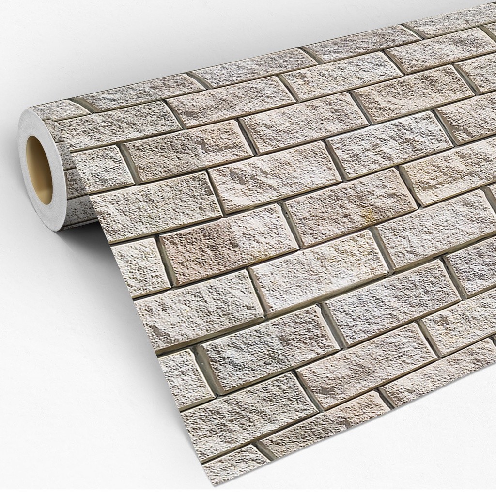 Papel de Parede Adesivo Lavável Estilo Pedra Tijolinho Mico Cinza Decoração 3D - Pro Decor