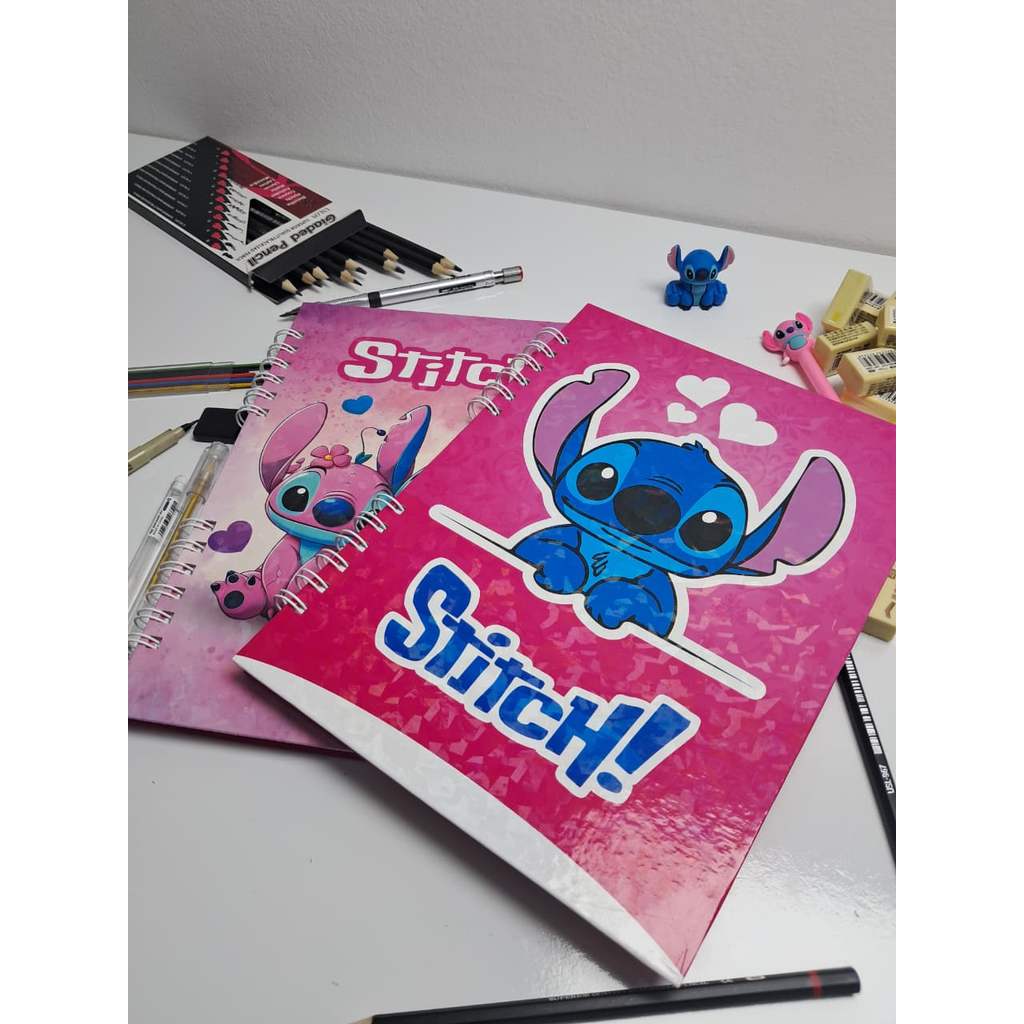 Caderno escolar 1 matéria STITCH Capa dura Universitário em Oferta na Shopee