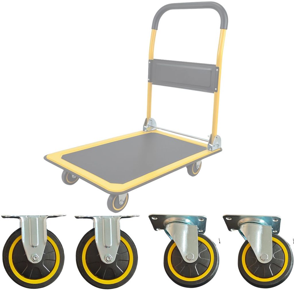 Kit Rodinhas para Carrinho Plataforma – Alta Resistência 150KG – Carrinho não incluso