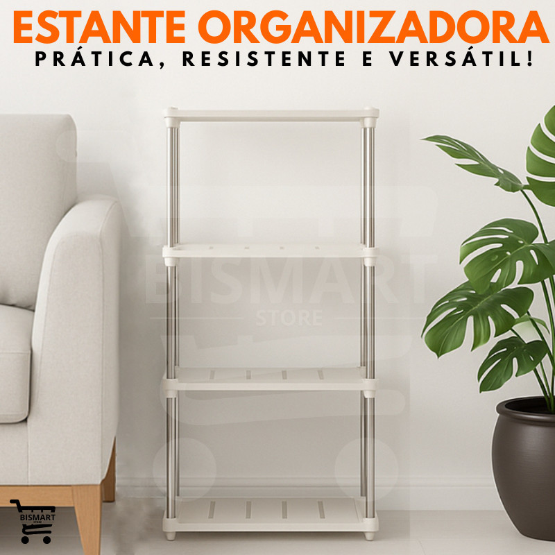 Estante Organizadora com 4 Prateleiras – Prática, Leve e Linda! em Oferta na Shopee
