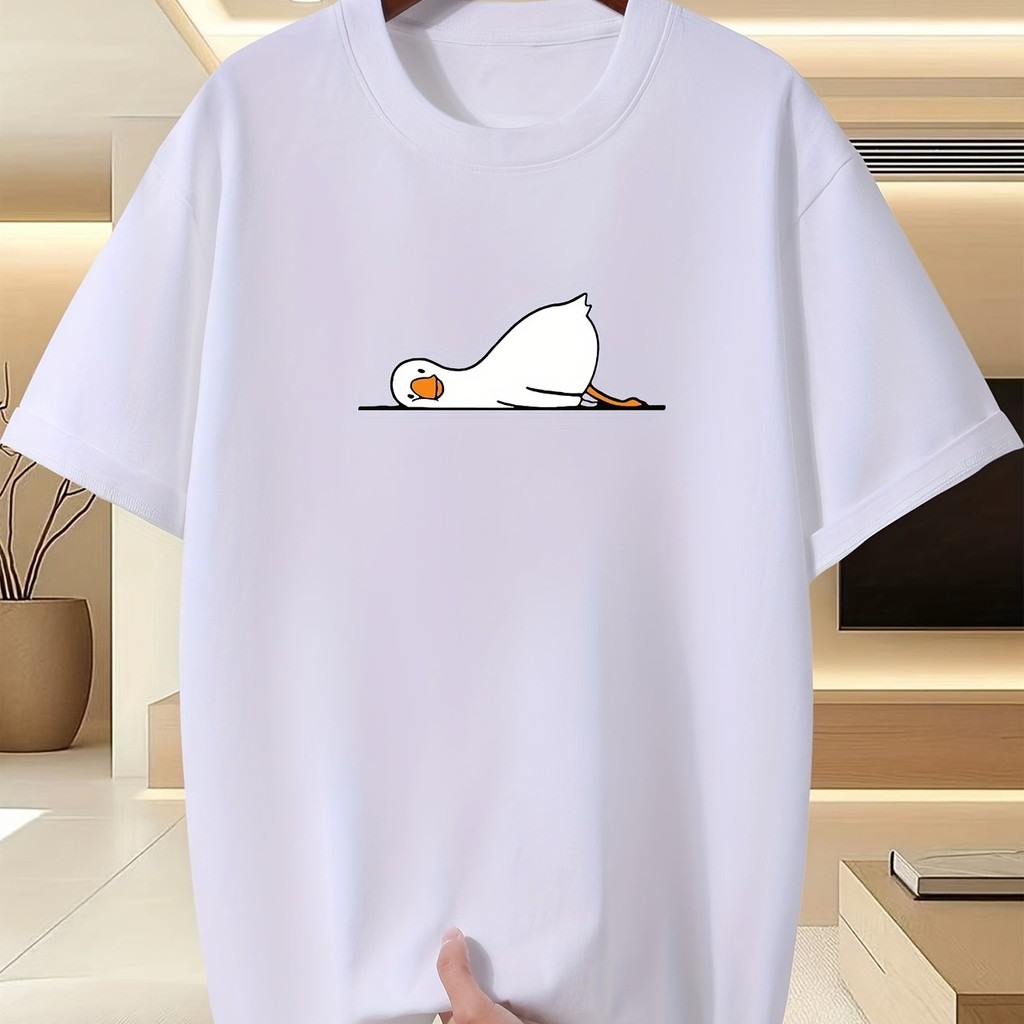Camiseta Ganso Pato Caido Moda Simples Meme 100% Algodãõ