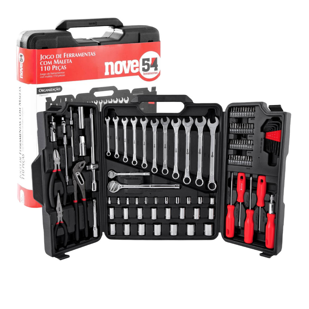 Kit Ferramentas Casa e Oficina 110 Peças Nove54