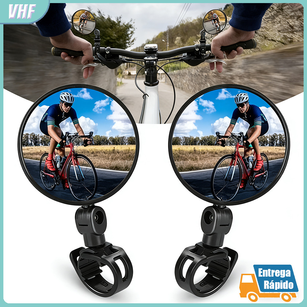 2 Unidades Espelhos Bicicleta Acessórios Ângulo Largo Ajustável
