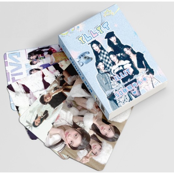 50-55pcs/box ILLIT Holográfico Laser Lomo Cartões SUPER REAL ME Álbum Photocards WONHEE Solo YUNAH MINJU MOKA IROHA Holo