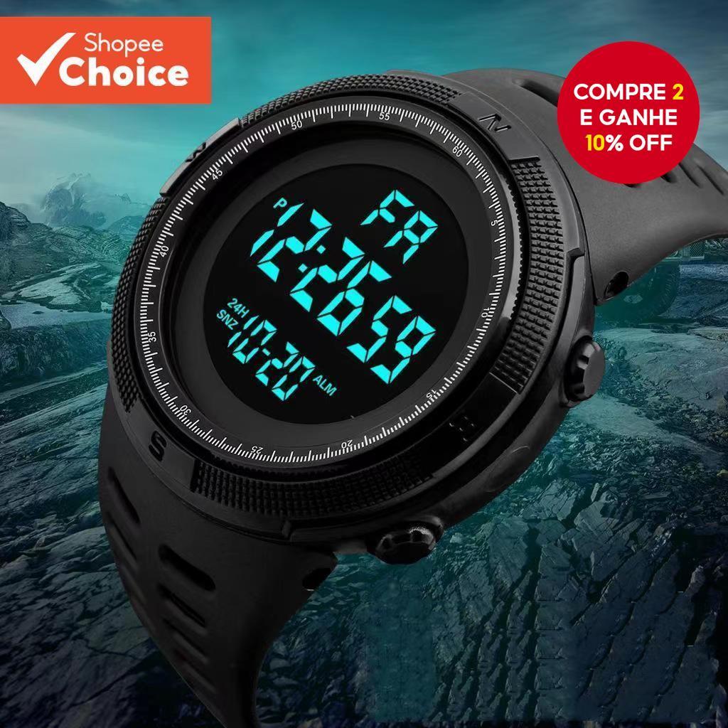 Retro Luminoso Multifuncional Esportes Relógio Digital Ao Ar Livre Grande Mostrador Para Homens Adultos Estudantes Viral